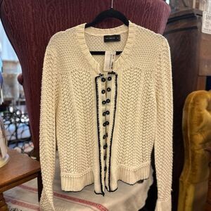 The Limited ladies XL off white with black buttons bolero